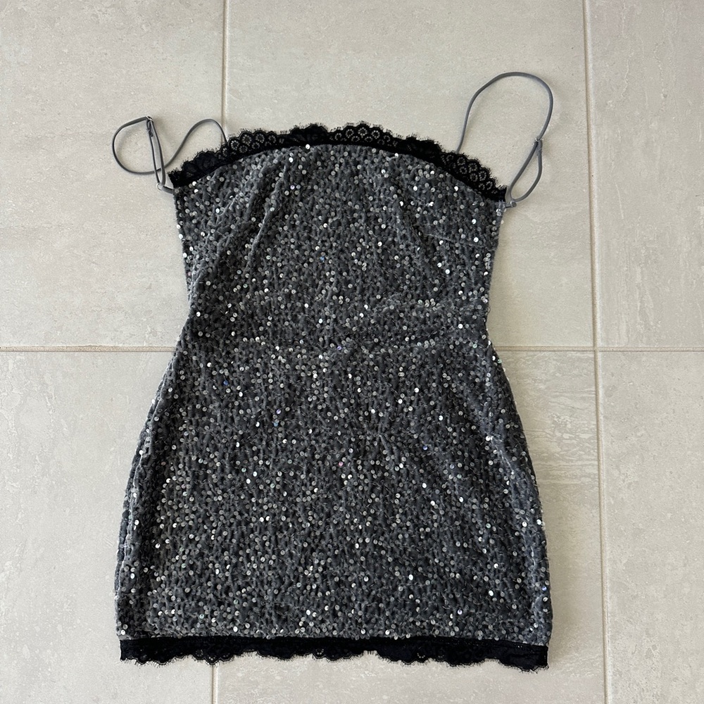Edikted Black Sequin Mini Dress